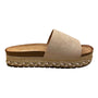 WeeBoo Women’s Beige Faux Suede Platform Slip-On Cushioned Slide Sandals Size 7