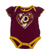 NFL Indians Toddler Girl's Red and White Creeper Set Sz 0-3M - NWT