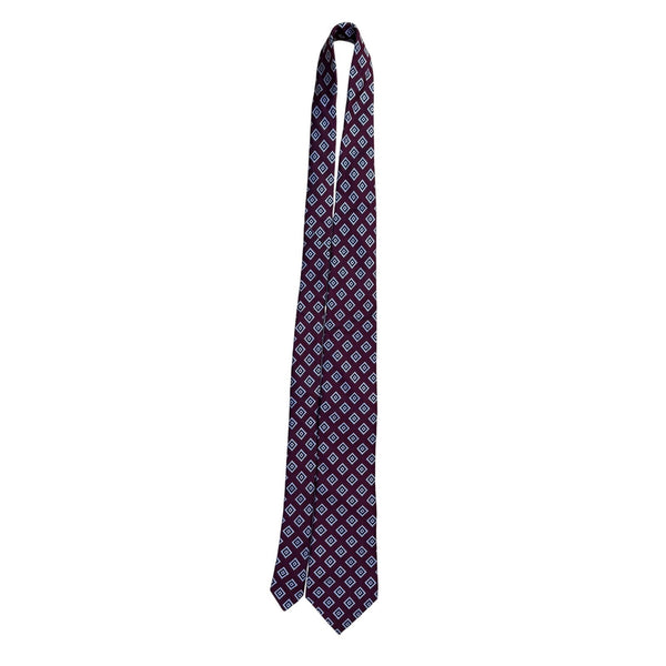 Nordstrom Mens Burgundy 100% Silk Tie With Diamond Pattern