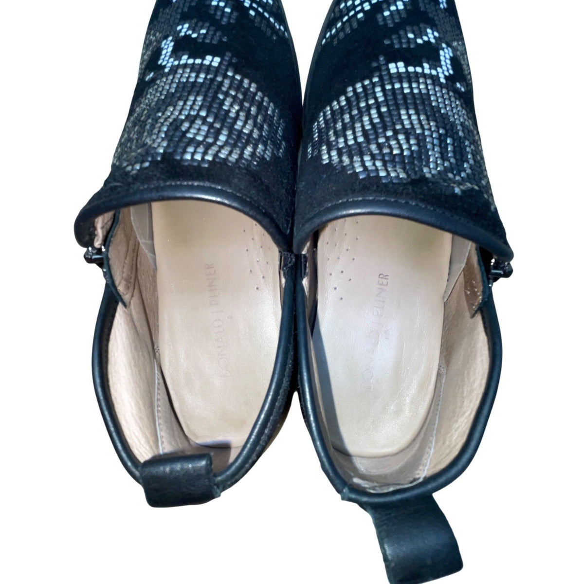 Donald J. Pliner Women's Black Suede With Silver Accents Slip-On Shoes Size 6.5M