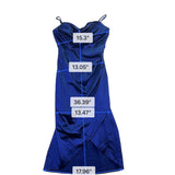 Emerald Sundae Womens Cobalt Stretch Satin Strappy Midi Dress Size L