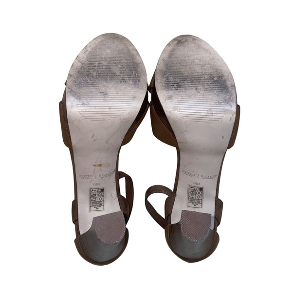 White House Black Market Women’s Brown Faux-Leather Platform High Heels Size 8M