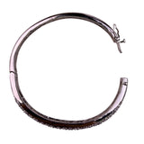 Silver Tone Womens Pavé Crystal Hinged Bangle Bracelet Elegant Design Approx 7