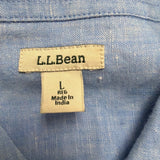 L.L.Bean Womens Blue Linen Button-Up Shirt Long Sleeve Casual Fit Size L