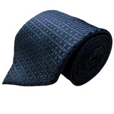 Henry Jacobson Mens Black 100% Silk Checkered Pattern Tie Elegant Neckwear