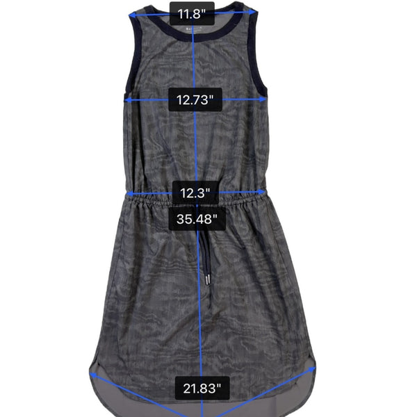 Athleta Womens Gray Sleeveless Drawstring Waist Dress XXS