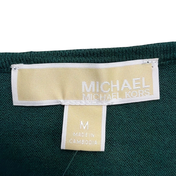 Michael Kors Womens Green Knit Sweater Lightweight Long Sleeve Sz M