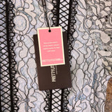 Pretty Little Thing Womens Black & White Lace Midi Dress Elegant & Chic Size 10