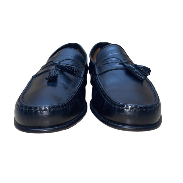 Santoni Men’s Black Leather Tassel Formal Slip-On Dallas Loafers Size 11 EE