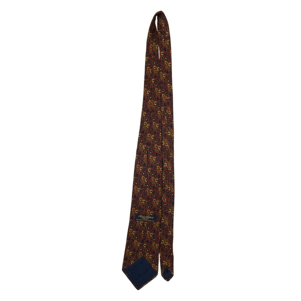 Vintage Brooks Brothers Red & Yellow Silk Floral Print Tie Approx. 58"x3.5"