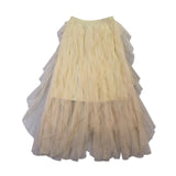 Strut & Bolt Womens Cream Tulle Layered Midi Skirt Stylish Design Size S