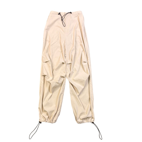 Ader Women Beige Cargo Pants With Adjustable Drawstring Waist & Cuffs Size S