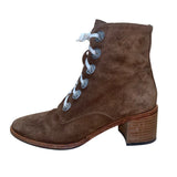 Freda Salvador Women’s Brown Suede Lace-Up Stacked Heel Ankle Boots Size 5