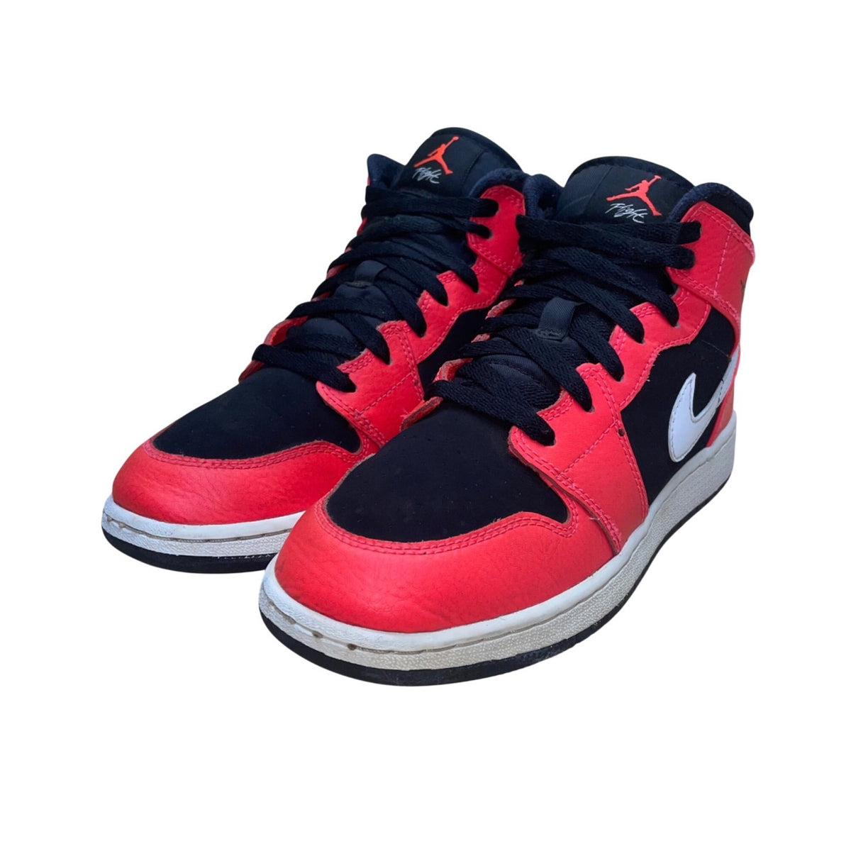 Nike Air Jordan 1 Youth Leather Infrared 23 High-Top Basketball Shoes Sz 6Y