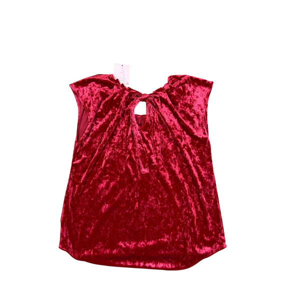 Lauren Conrad Womens Red Velvet Keyhole Back Top Size M