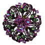 Rhinestone Multicolor Floral Vintage Brooch Womens Metal Pin Pendant 