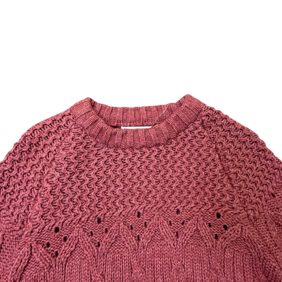 Evan Jrs. Womens Burgundy Cable Knit Sweater Cozy Pullover Winter Size M
