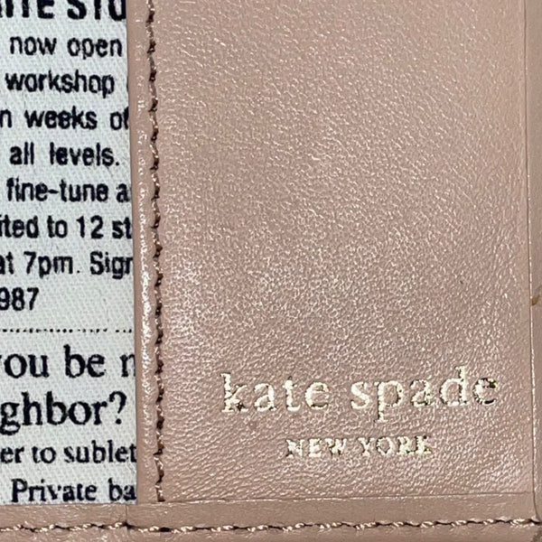 Kate Spade Women’s Black Patent Leather Newsprint Interior Wallet/ Passport Case