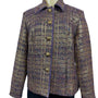 Vintage Draper’s & Damons Women’s Gold and Purple Tweed Blazer Coat Sz M