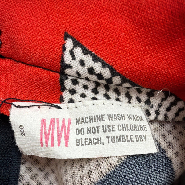 Chevron Pattern Womens Sleeveless Maxi Dress Red/Black/Gray Sz L