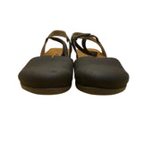 Athlefit Womens Black Leather Cross-Strap Open Toe Sandals Sz 8.5
