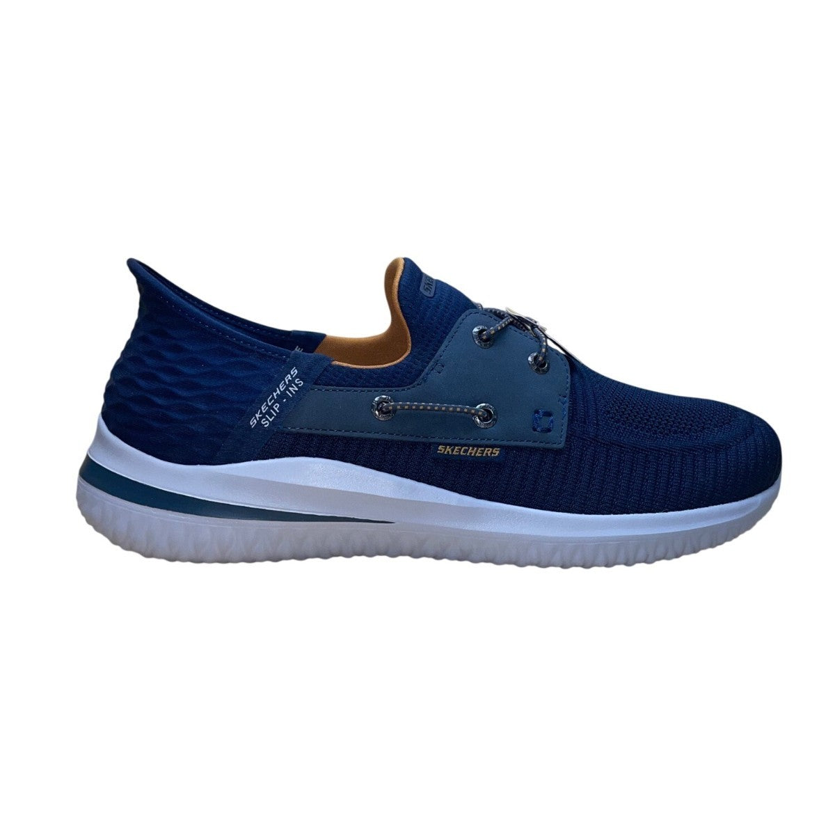 Skechers Men’s Navy Mesh Vegan Slip-Ins Memory Foam Wide Fit Sneakers Size 12
