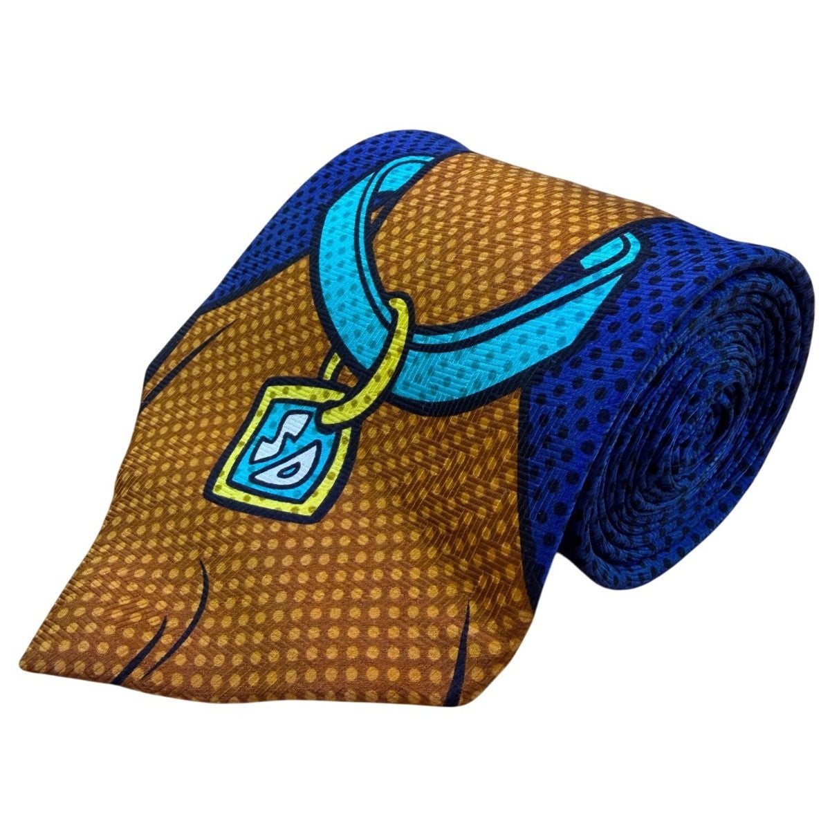 Scooby-Doo Mens Blue & Brown 100% Silk Handmade Cartoon Character Neck Tie