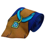 Scooby-Doo Mens Blue & Brown 100% Silk Handmade Cartoon Character Neck Tie