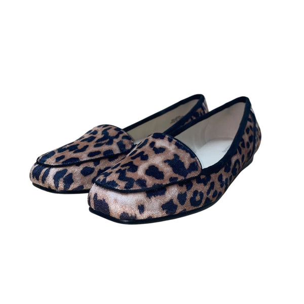 Bandolino Women’s Brown & Black Leopard Print Slip-On Loafers Shoes Size 6.5M