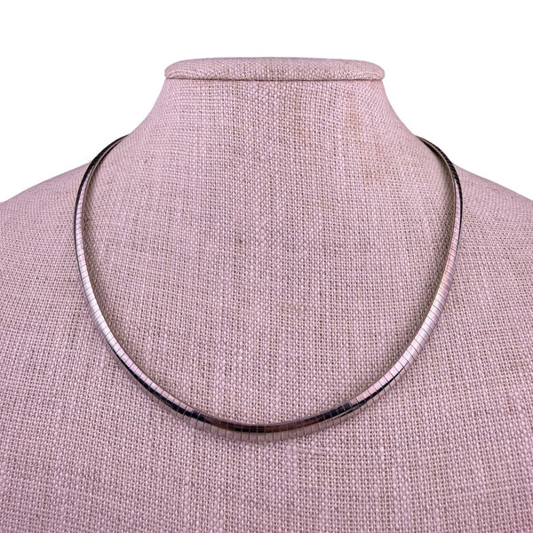 Milor Womens Silver Sterling Omega Chain Necklace 925 Italy Artisan Design