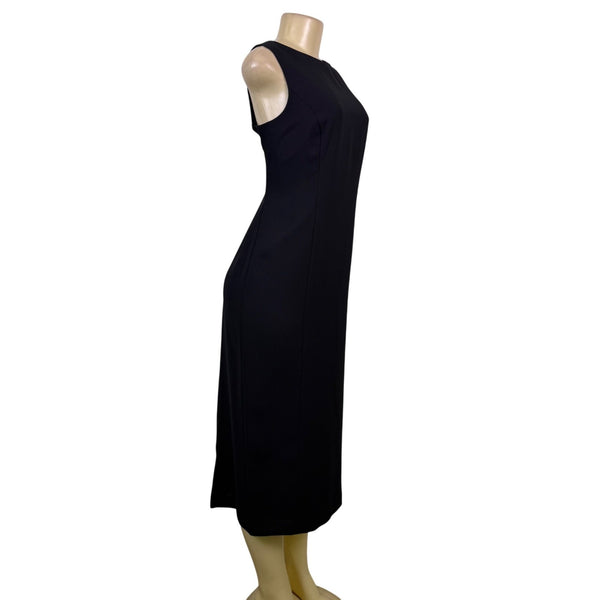 Maggy London Womens Black Polyester Sleeveless Midi Dress Keyhole Back Size 12