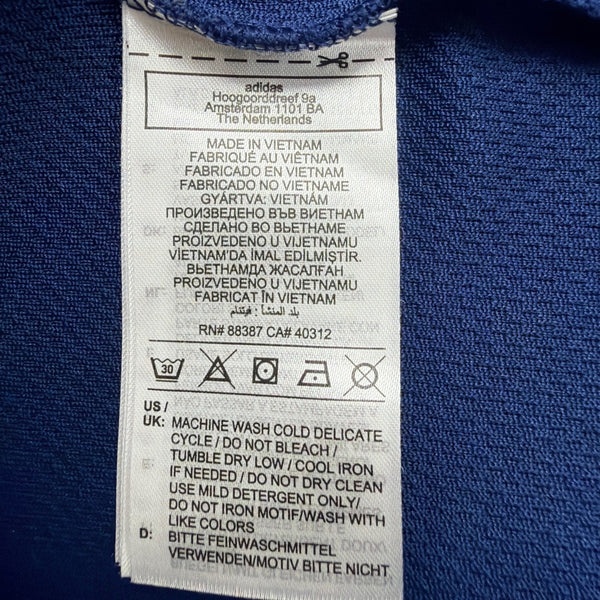 Adidas Mens Blue Polyester Polo Shirt  Embroidered Logo Short Sleeve Size XL
