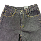 Street Market Womens Black Cotton Straight-Leg Distressed Hem Jeans Size 4