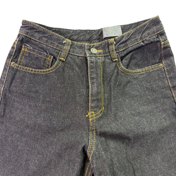 Street Market Womens Black Cotton Straight-Leg Distressed Hem Jeans Size 4