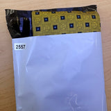 Brooks Brothers Mens Gold & Blue 100% Silk Patterned Geometric Design Tie
