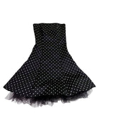 Jessica Mcclintock Womens Black Strapless Polka Dot Fit & Flare Dress Size 1/2