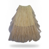 Strut & Bolt Womens Cream Tulle Layered Midi Skirt Stylish Design Size S
