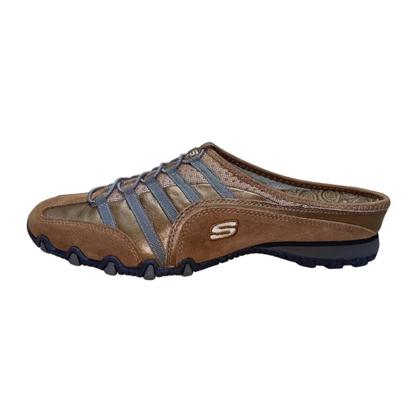 Skechers Women’s Gold & Gray Casual Slip-On Mule Shoes Size 10