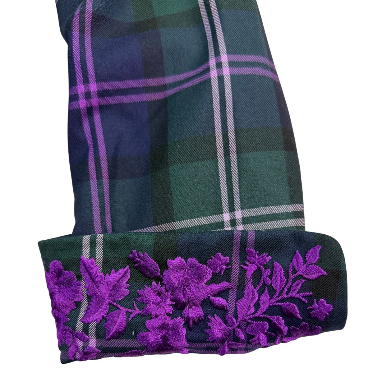 Escada Womens Green & Purple Plaid Wool Blazer Jacket With Buckle Closures Size