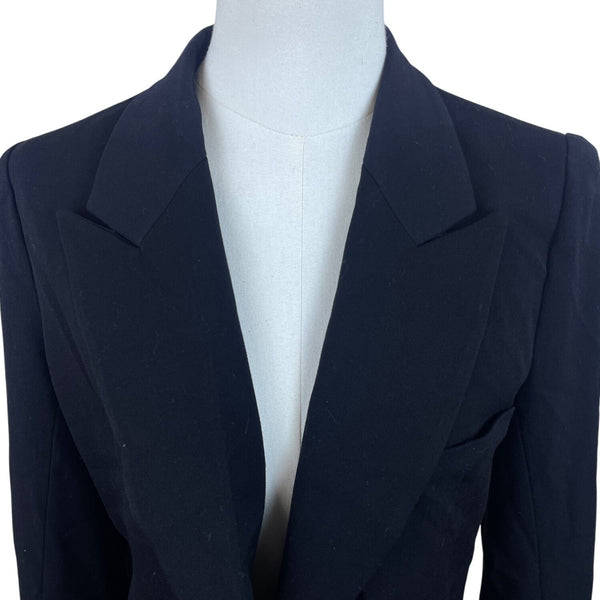 The Base Women's Black Blazer Gold Button Detail