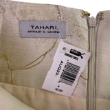 Tahari Womens Ivory Metallic Floral Skirt A-Line Elegant Size 4 