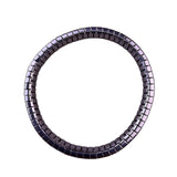 Speidel Silver Tone Stainless Steel Stretch Bracelet Double Row Rhinestones