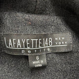 Lafayette 148 Womens Black Wool Ruffled Blazer Button Front Size 6P