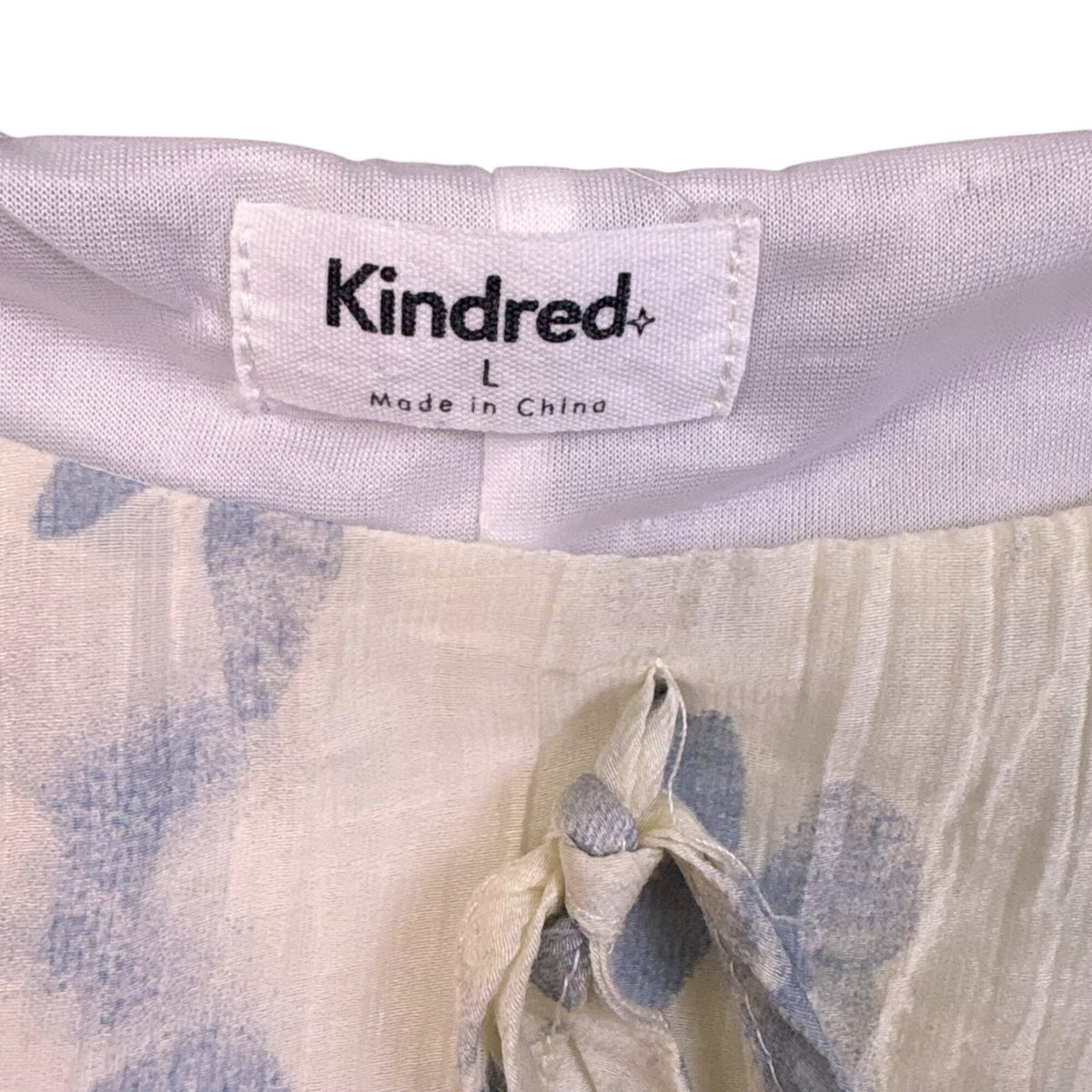 Kindred Womens White & Blue Polyester Short-Sleeve Ruffled Mini Dress Size L