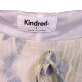 Kindred Womens White & Blue Polyester Short-Sleeve Ruffled Mini Dress Size L