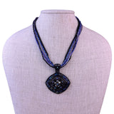 Chicos Womens Multi-Color Resin & Glass Statement Necklace