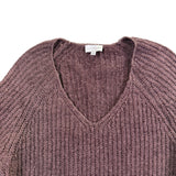 Lucky Brand Womens Brown V-Neck Ribbed Sweater Size L