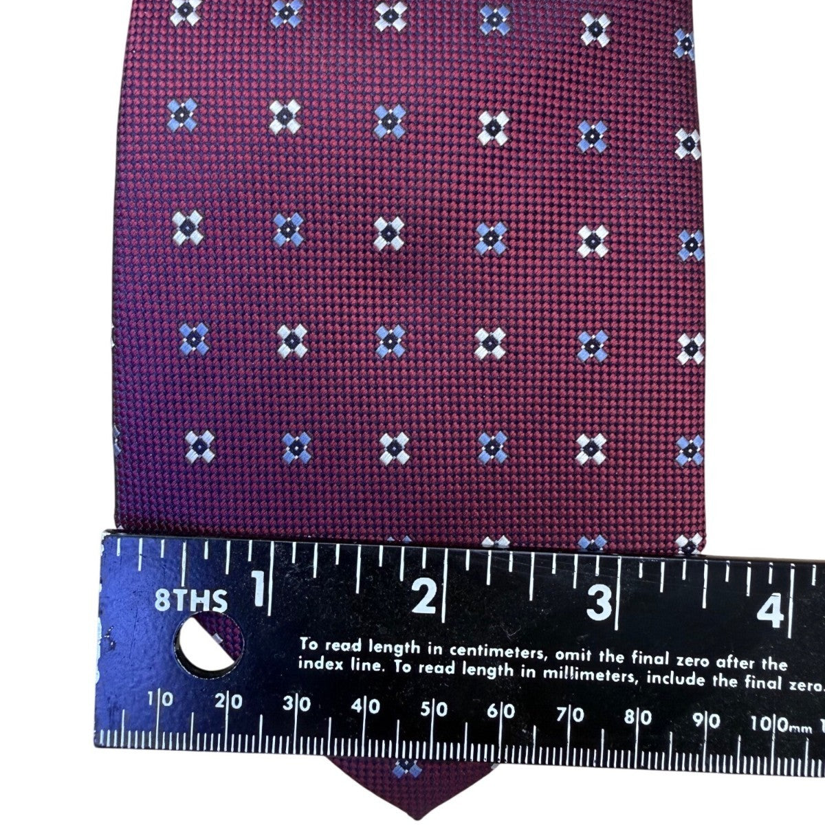 Cruise Club Mens Burgundy Microfiber Tie Purple Patterned Handmade Necktie