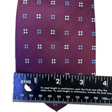 Cruise Club Mens Burgundy Microfiber Tie Purple Patterned Handmade Necktie