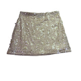 Kenneth Cole Women Beige Sequin Mini Skirt Polyester Blend Size M